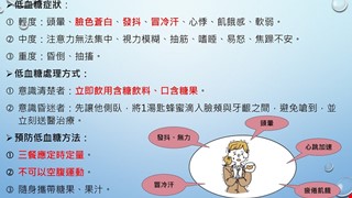 低血糖症狀與處理方式/5A