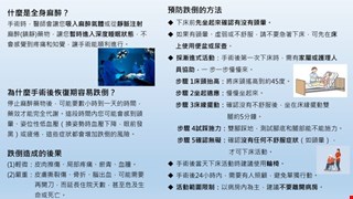 病人安全如何預防跌倒-全身麻醉術後恢復期/8H