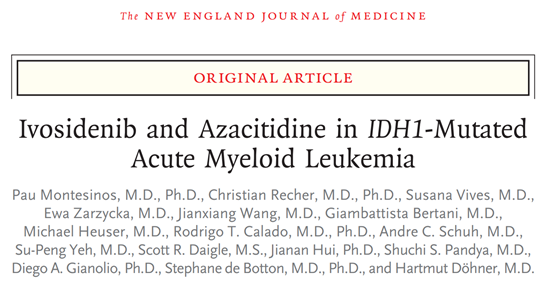 Ivosidenib and Azacitidine in IDH1-Mutated Acute Myeloid Leukemia img